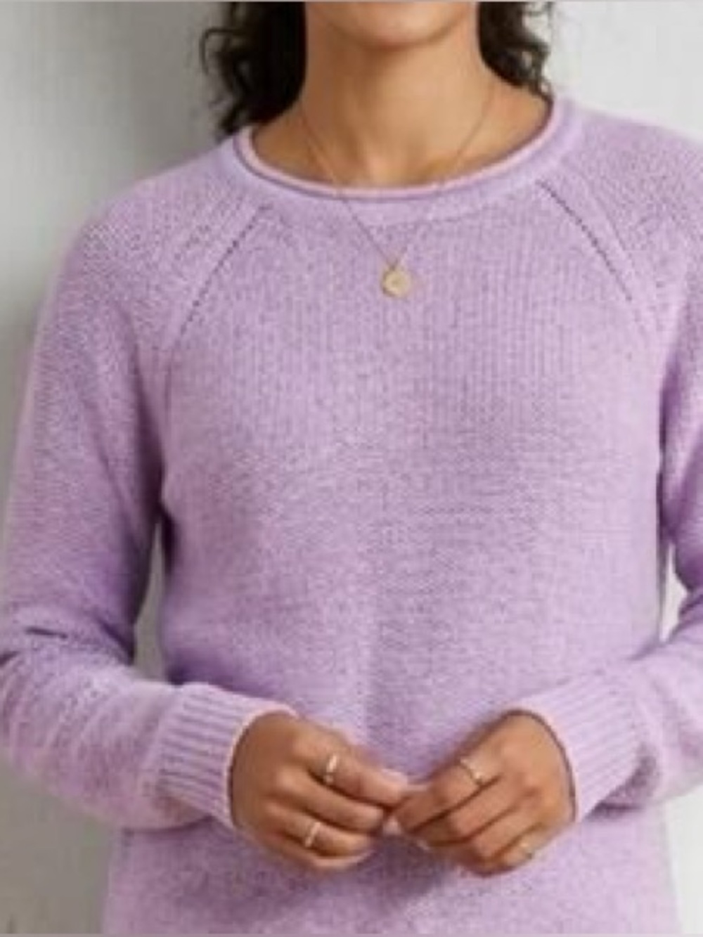 L.L. Bean Lilac Purple Cotton Sweater